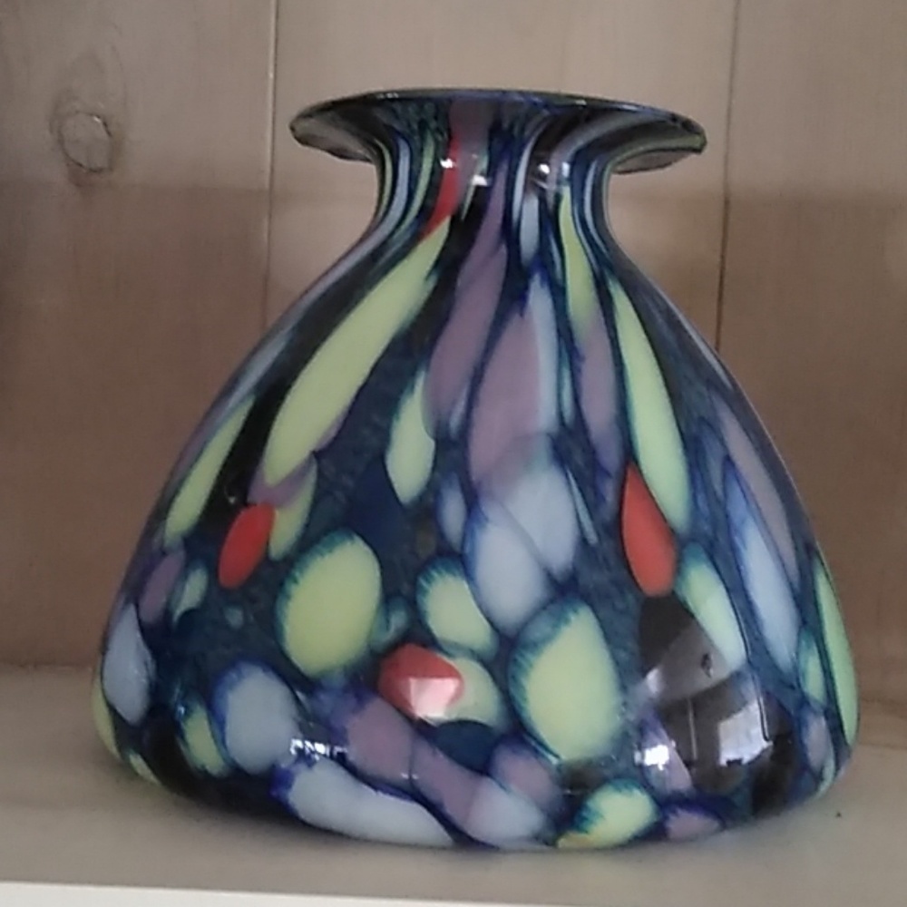 Multi color Glass vase made in Italy